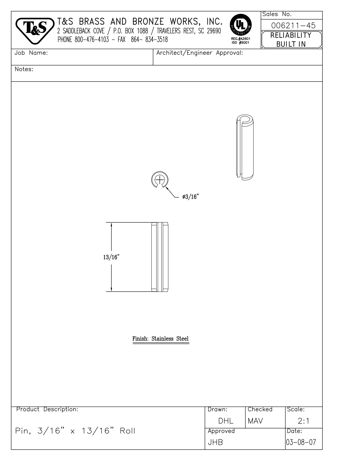 T&S Brass 006211-45 User Manual