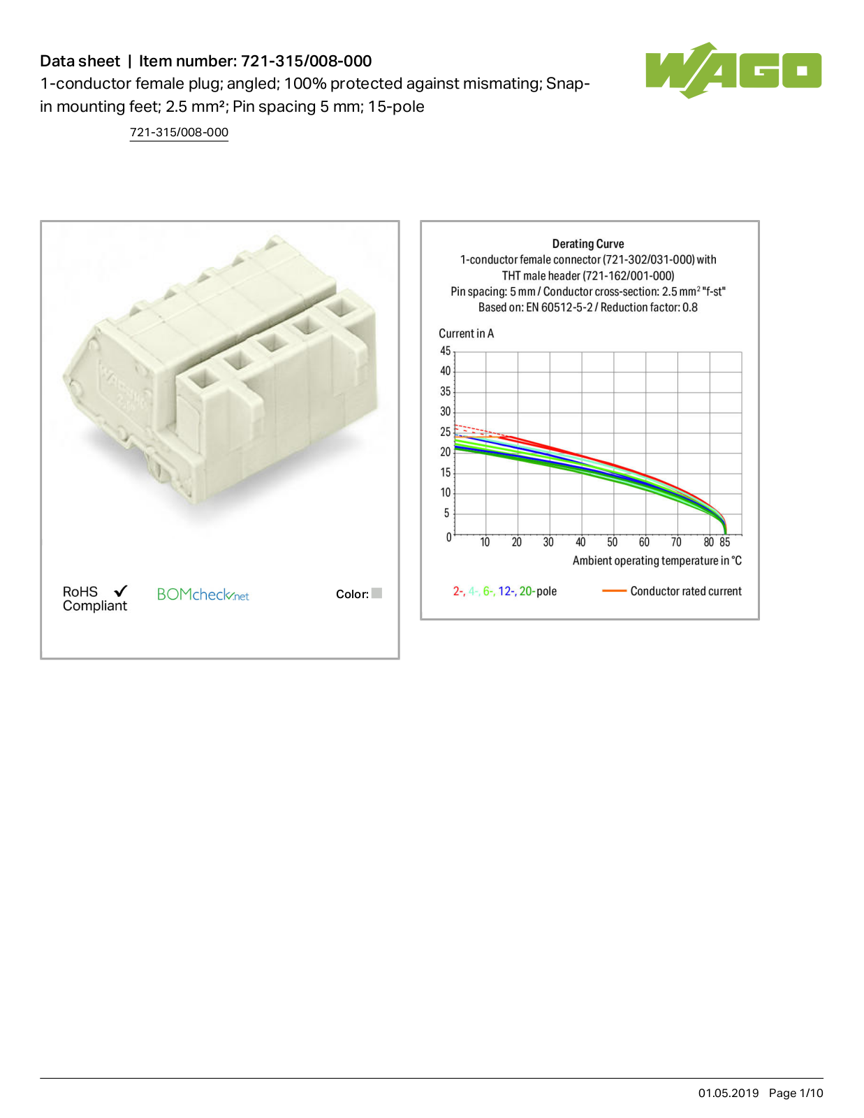 Wago 721-315/008-000 Data Sheet