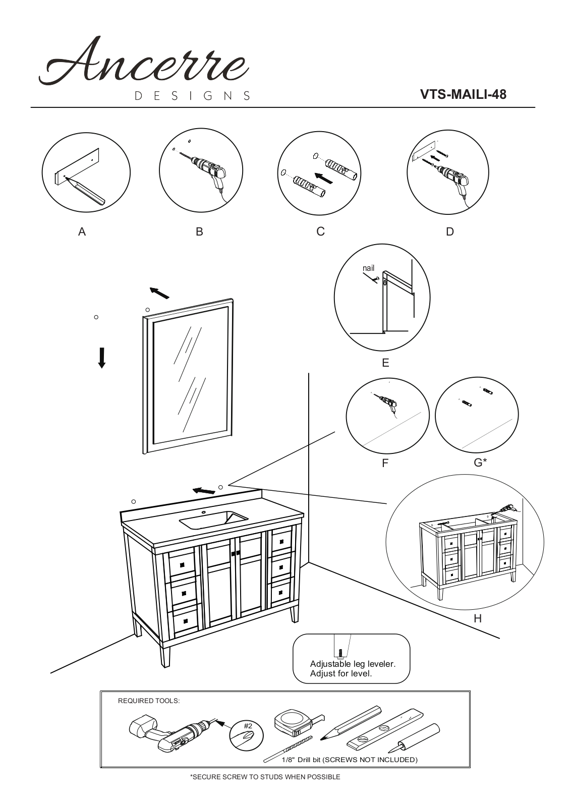 Ancerre Designs W008629254 Installation & Assembly - ManualMachine.com