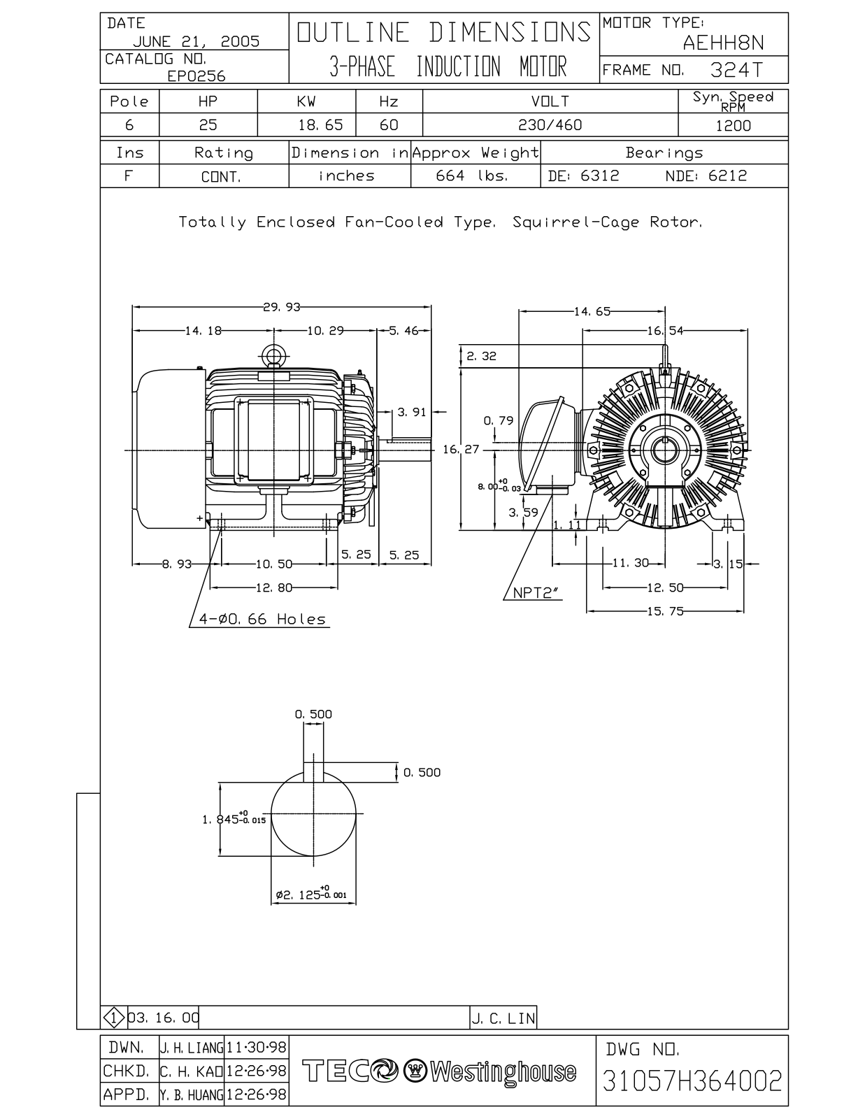 Teco EP0256 Reference Drawing