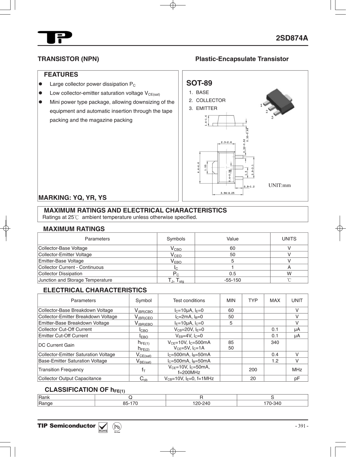 TIP 2SD874A Schematic