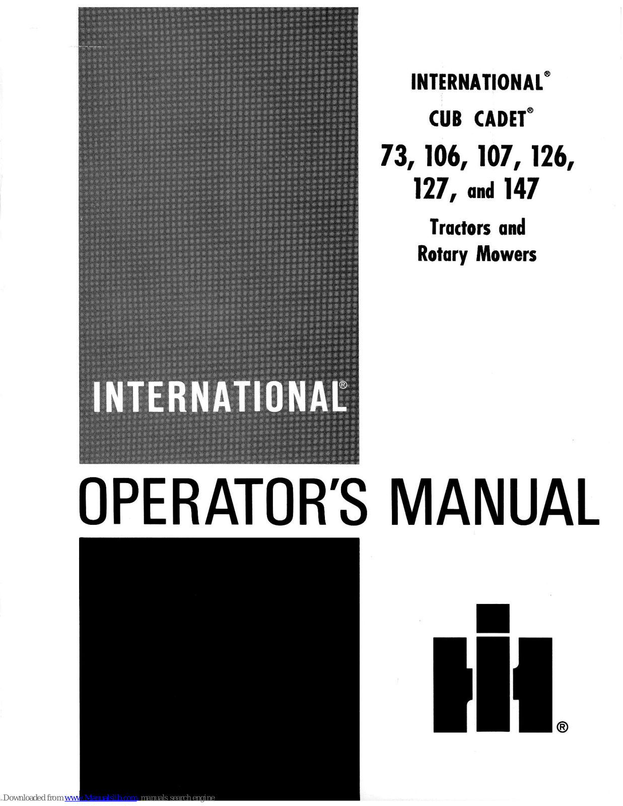 Cub Cadet 73, 106, 126, 127, 147 Operator's Manual