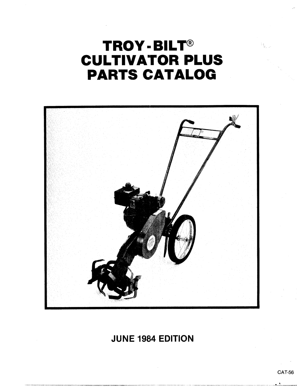 troy bilt cultivator plus PARTS LIST