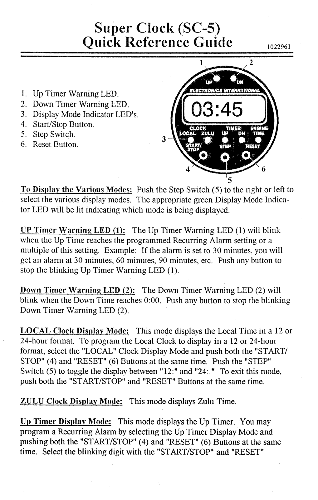 Electronics International SC-5 Quick Reference Guide - ManualMachine.com