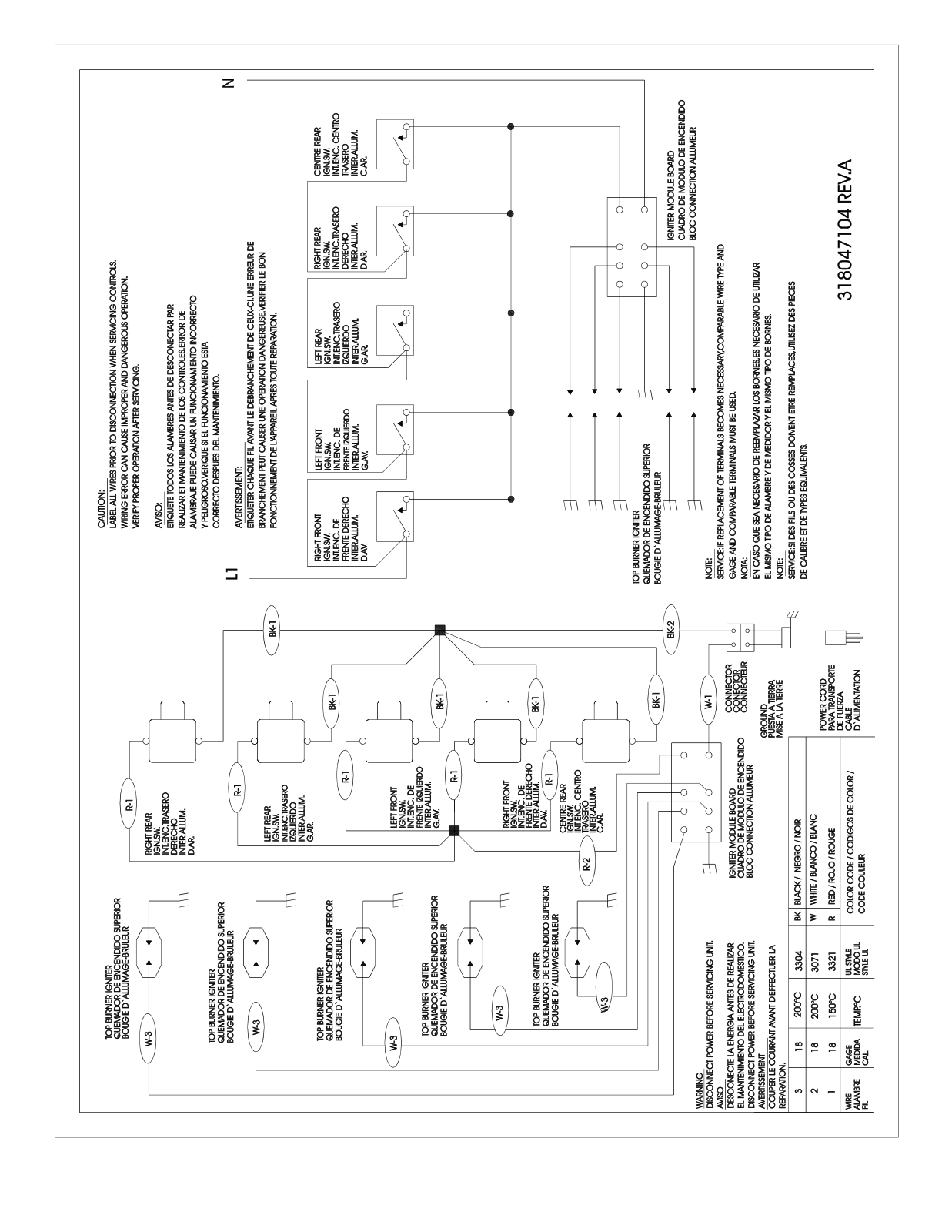 Frigidaire FGC6X9XGTA Wiring Diagram