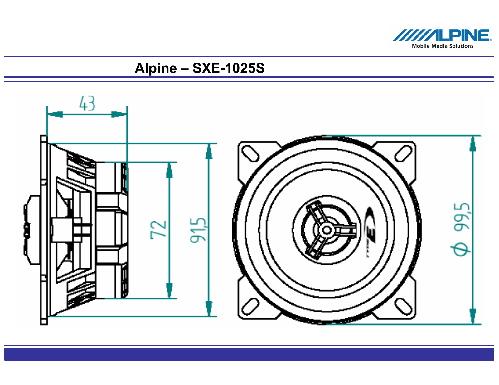 Alpine SXE-1025S User Manual