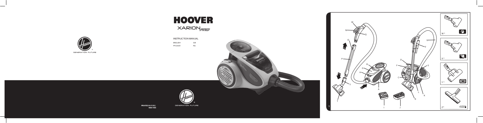 Hoover TXP1510 019 User Manual