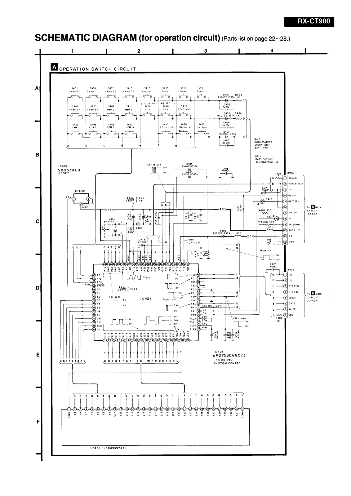 Panasonic RXCT-900 Schematic