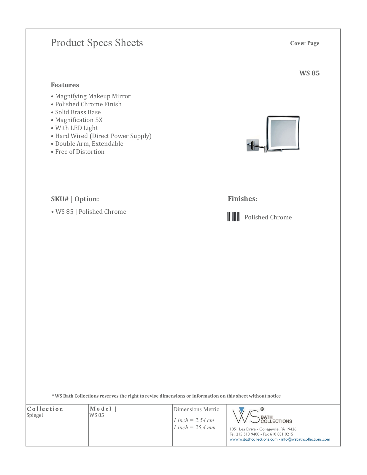 WS Bath Collections WSO3799 Specifications - ManualMachine.com