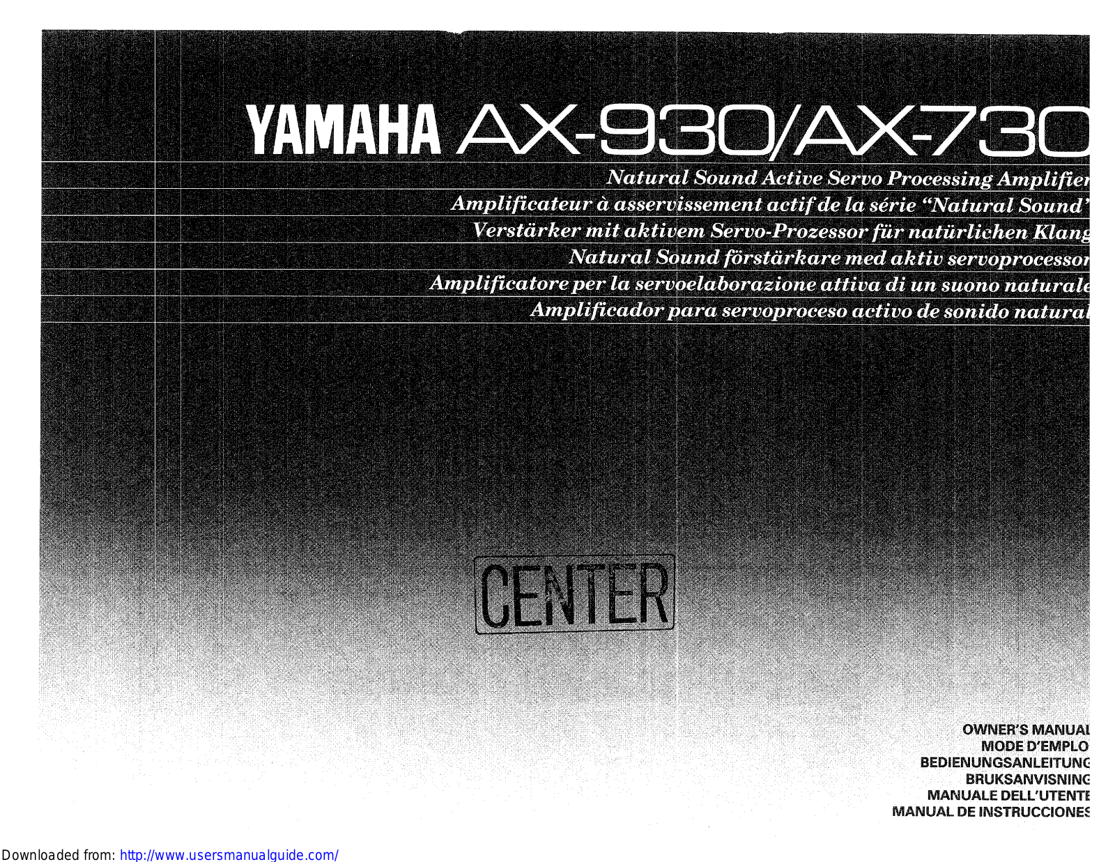 Yamaha Audio AX-930 User Manual