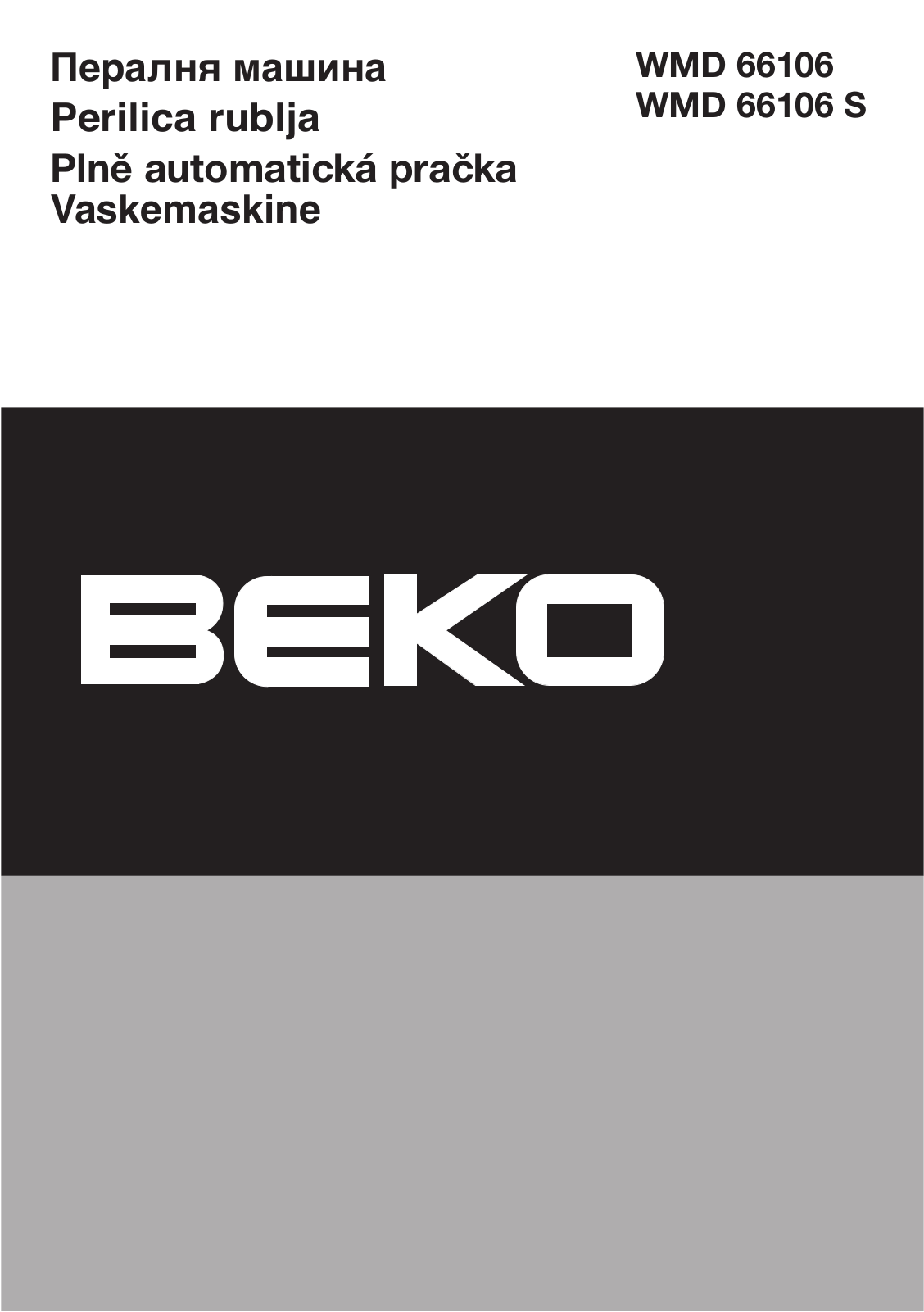 Beko WMD 66106 S, WMD 66106 User Manual