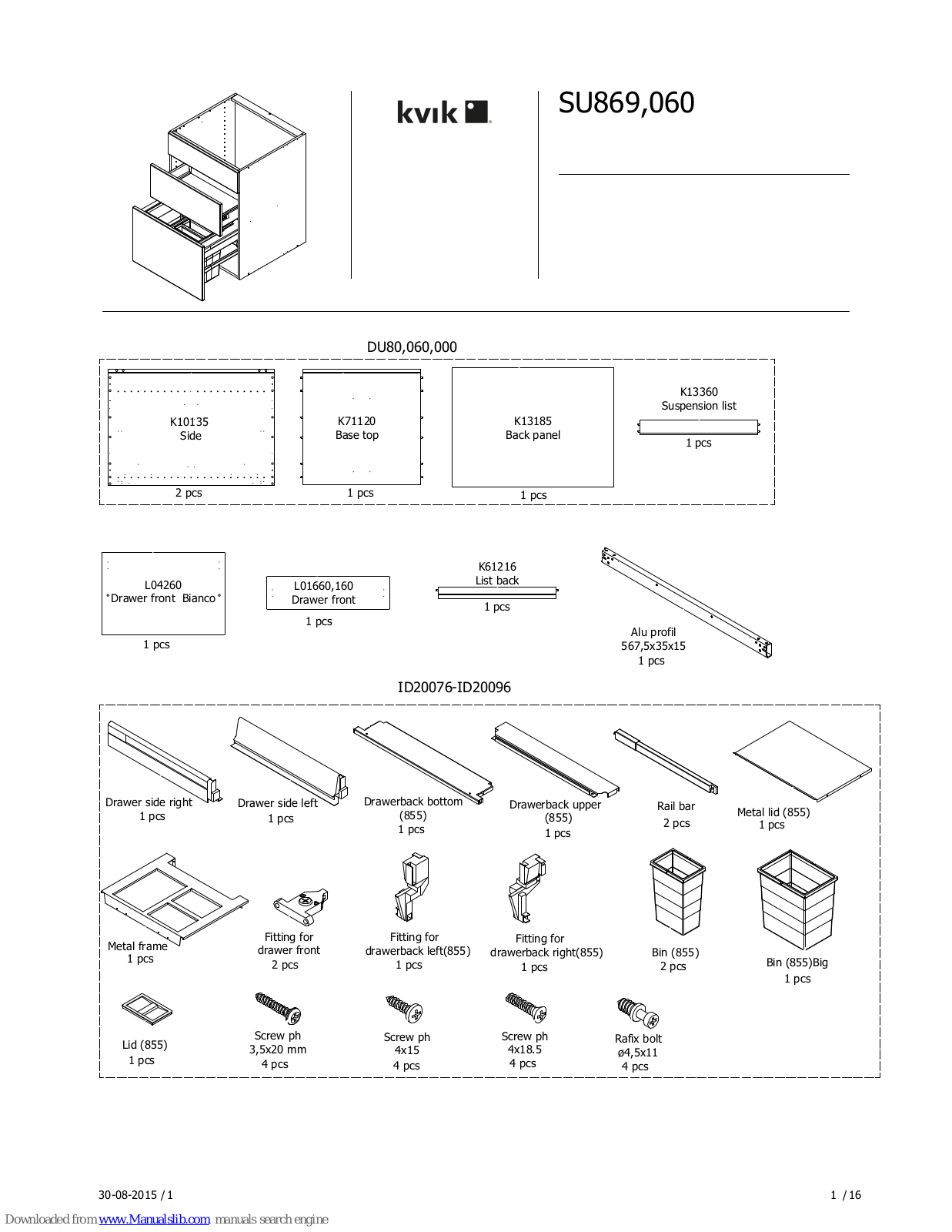 Kvik SU869-060 Assembly - ManualMachine.com