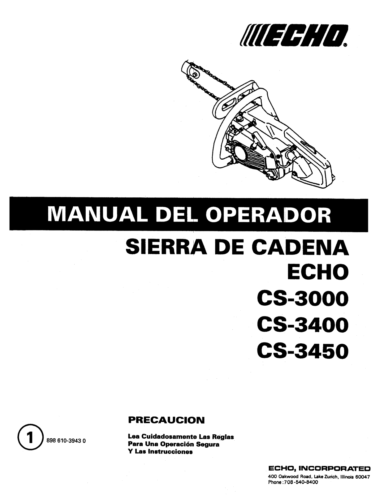 Echo CS-3000, CS-3450, CS-3400 Operators Manual