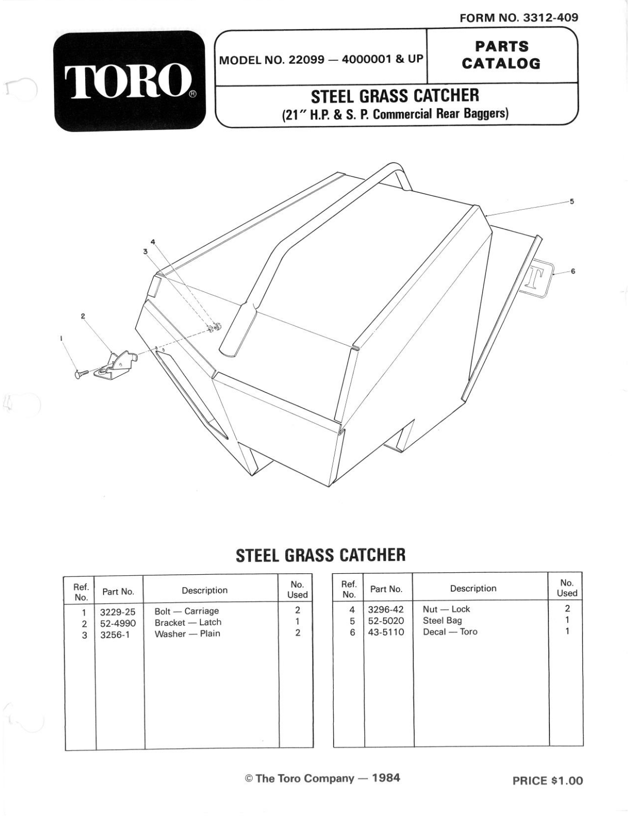 Toro 22099 Parts Catalogue