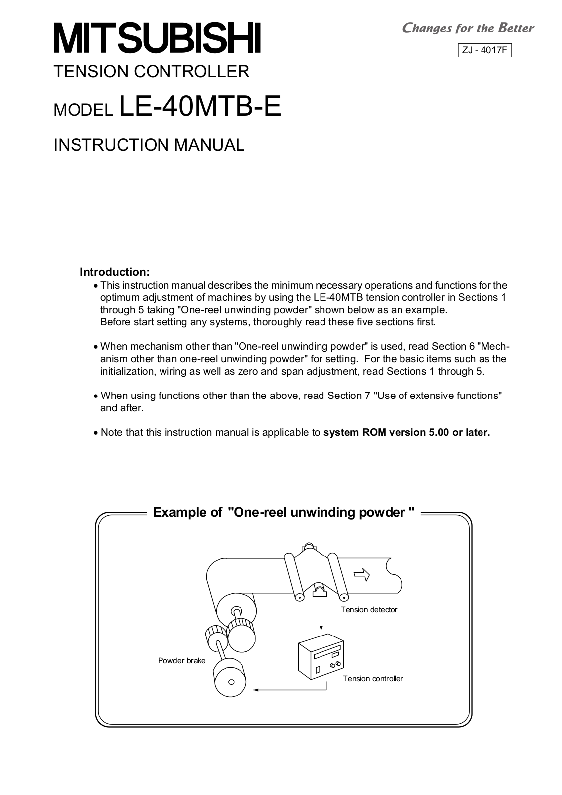 Mitsubishi LE-40MTB-E Instruction Manual