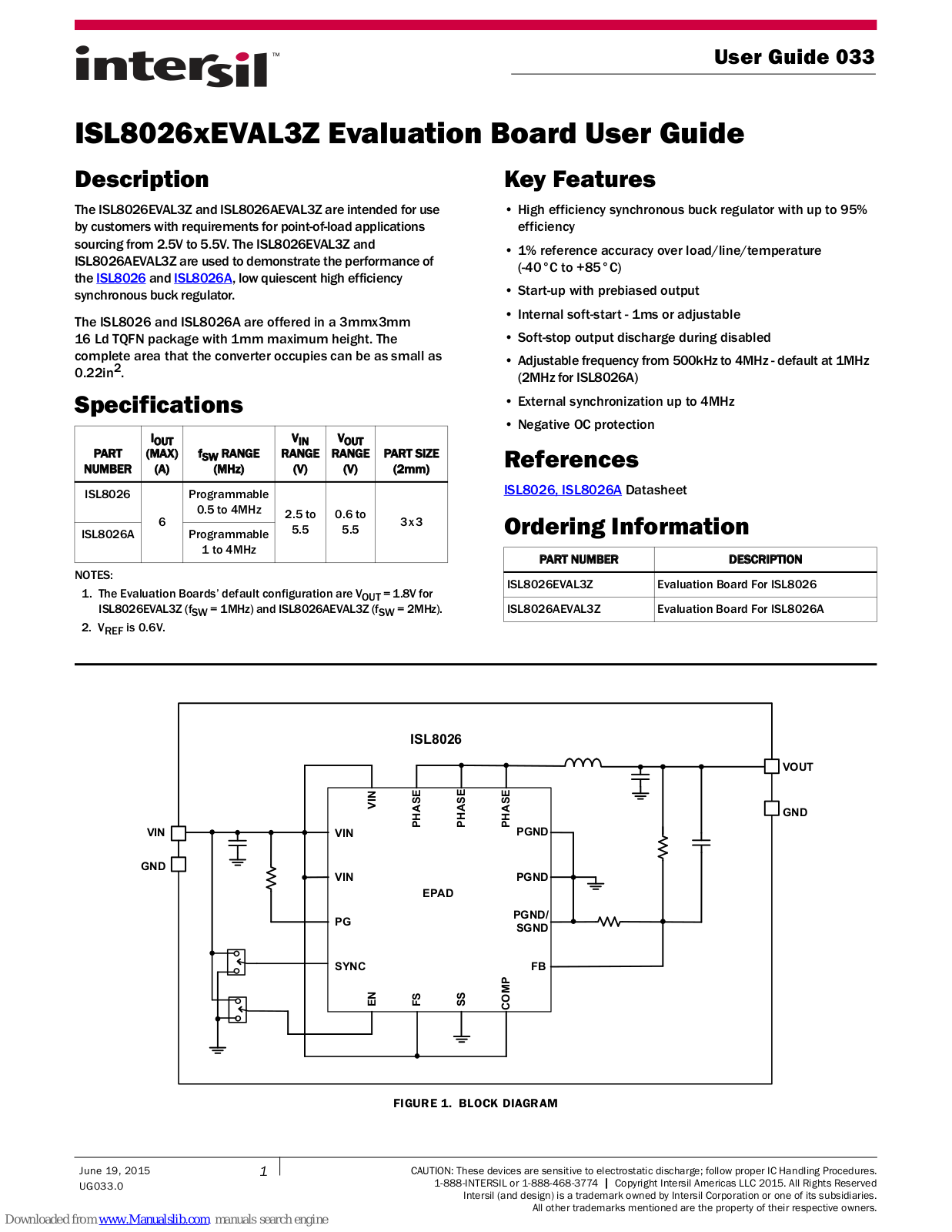 Intersil ISL8026EVAL3Z, ISL8026AEVAL3Z User Manual - ManualMachine.com