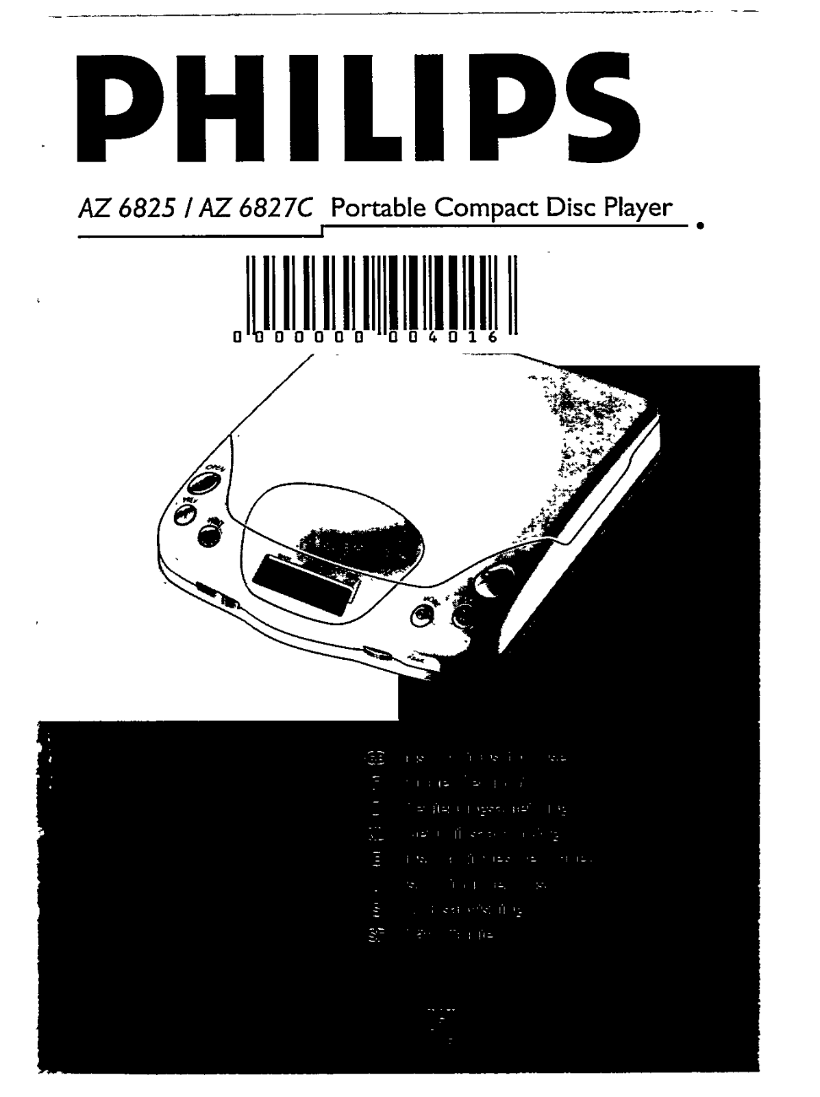 Philips AZ 6827C, AZ 6825 User Manual