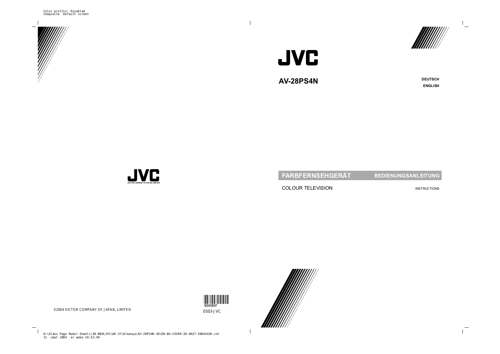 JVC AV-28PS4N User Manual