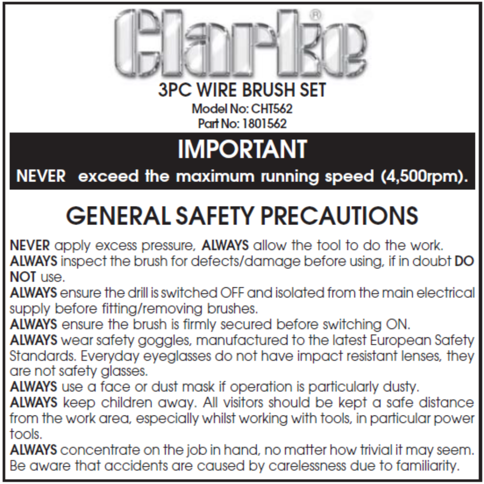 Clarke CHT562 User guide - ManualMachine.com