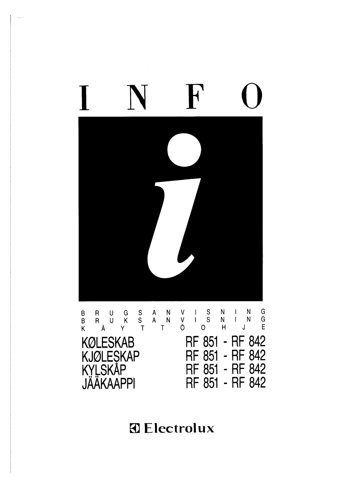 AEG RF851, RF842 User Manual