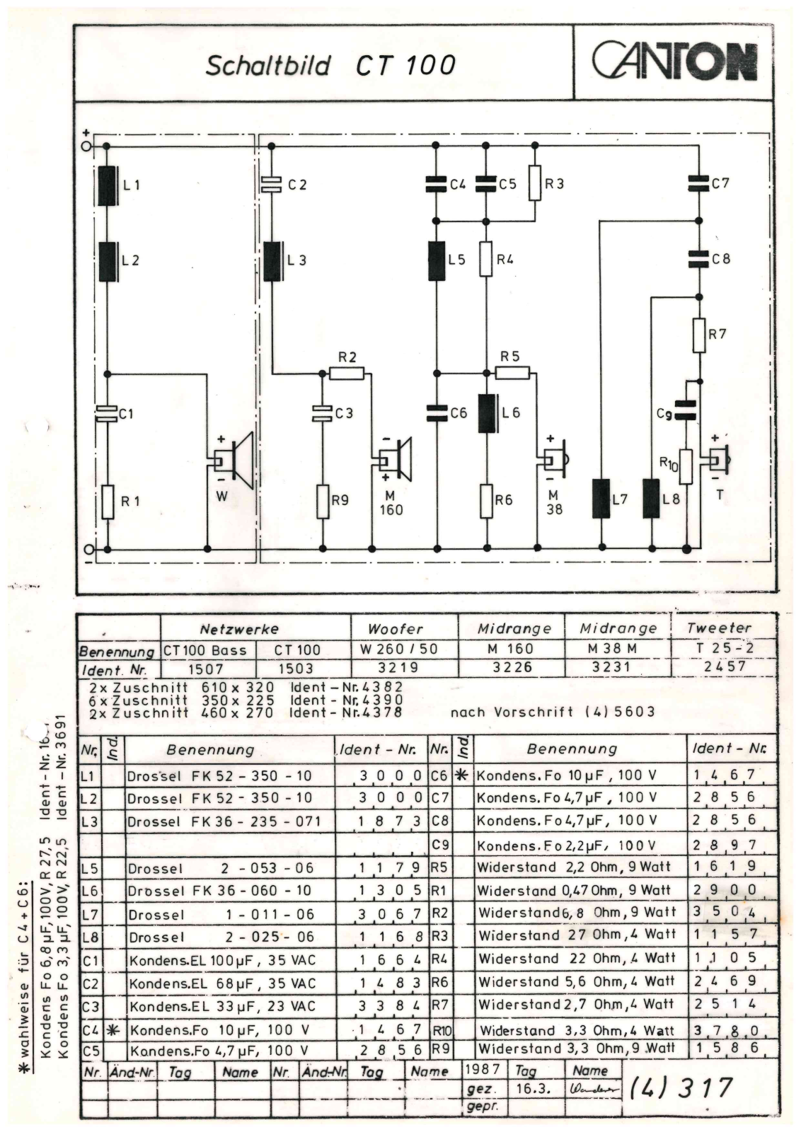 Canton CT 100 Cirquit Diagram