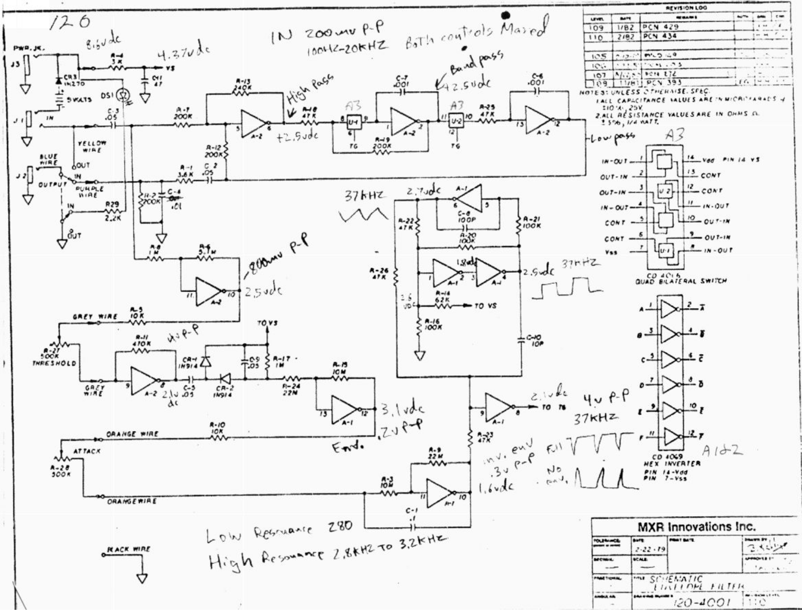 MXR envelope filter schematic