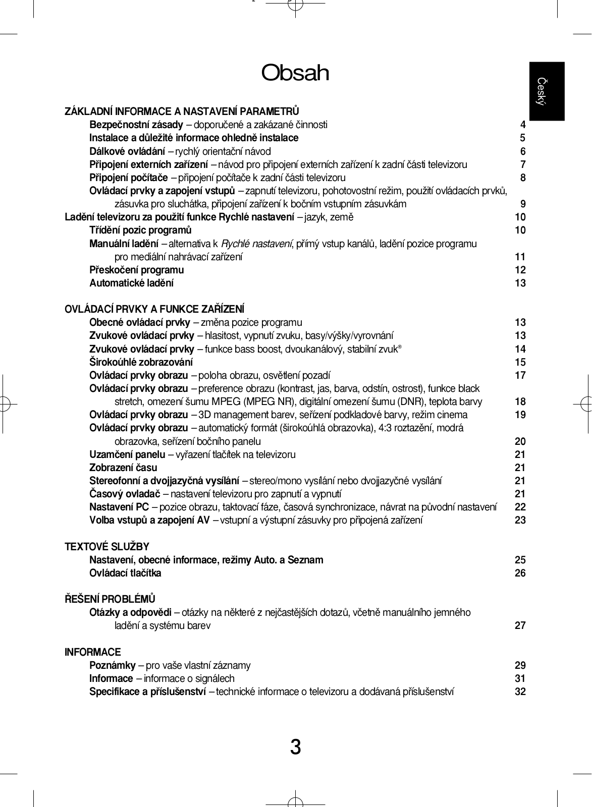 Toshiba 32A3000PR, 37A3000PR User Manual