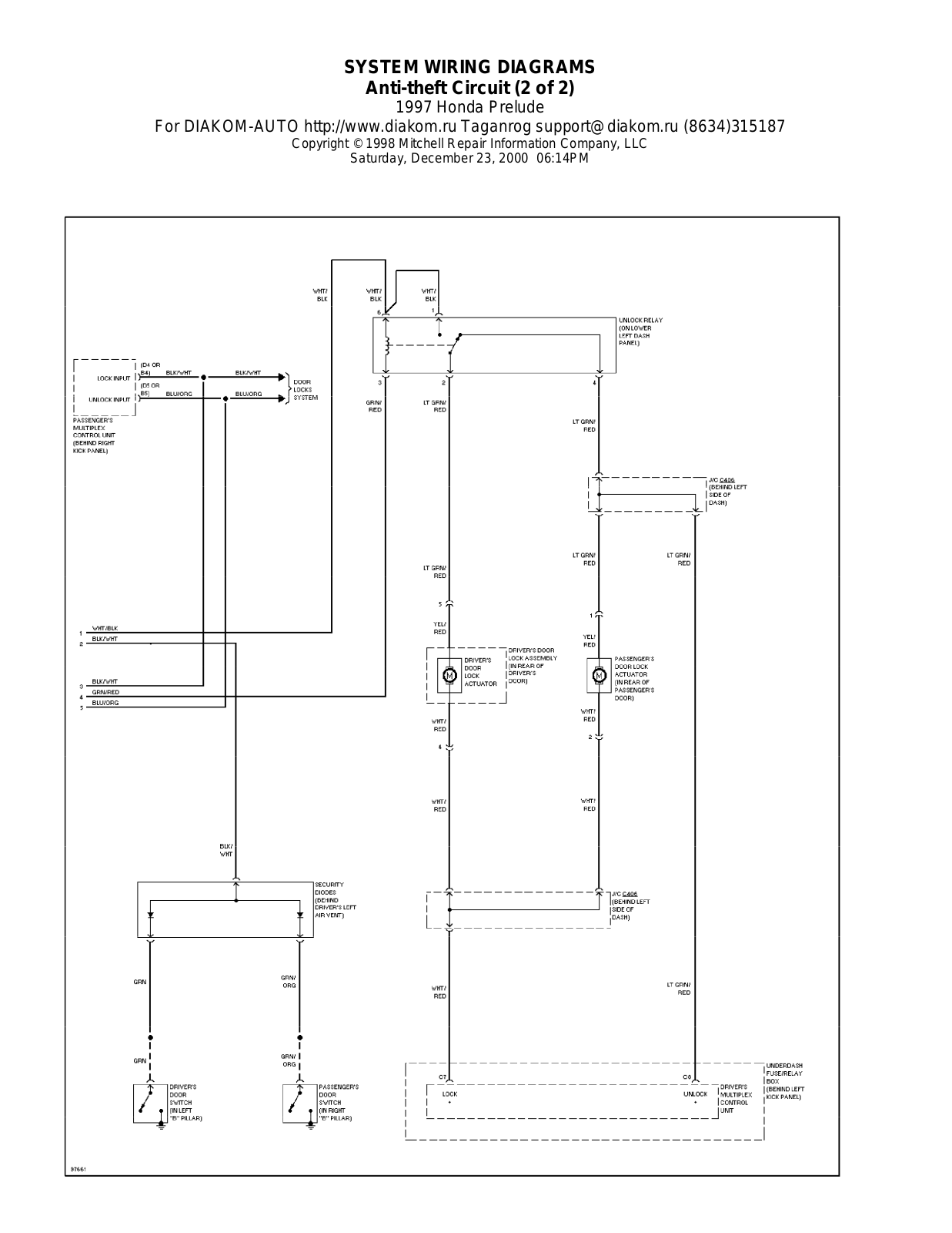 Honda Prelude 1997-1999 Wire Diagrams  17466