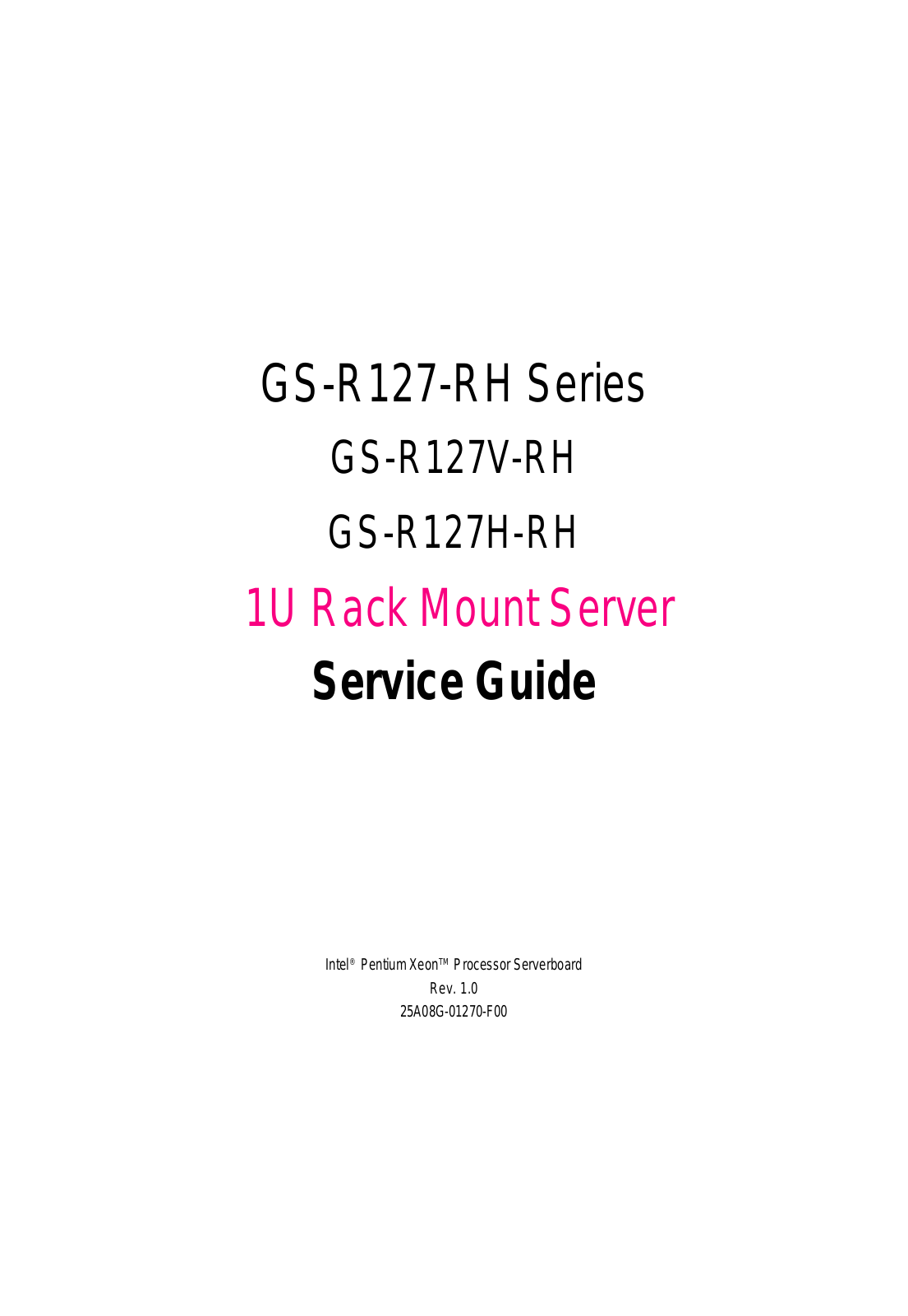 GIGABYTE GS-R127L-RH, GS-R127H-RH Owner's Manual
