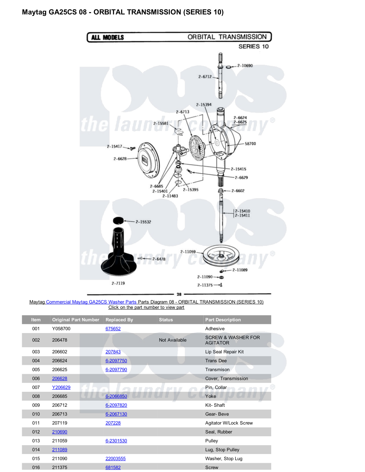 Maytag GA25CS Parts Diagram