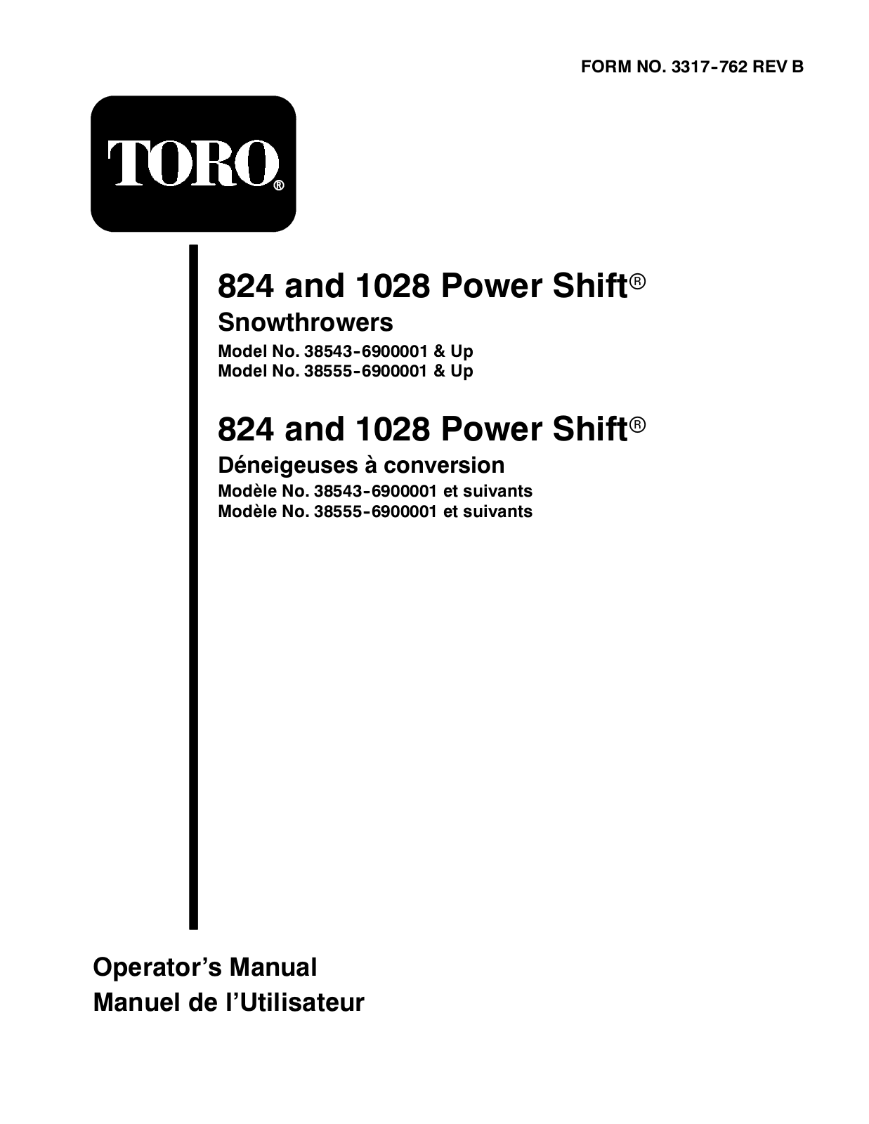 Toro 38543, 38555 Operator's Manual