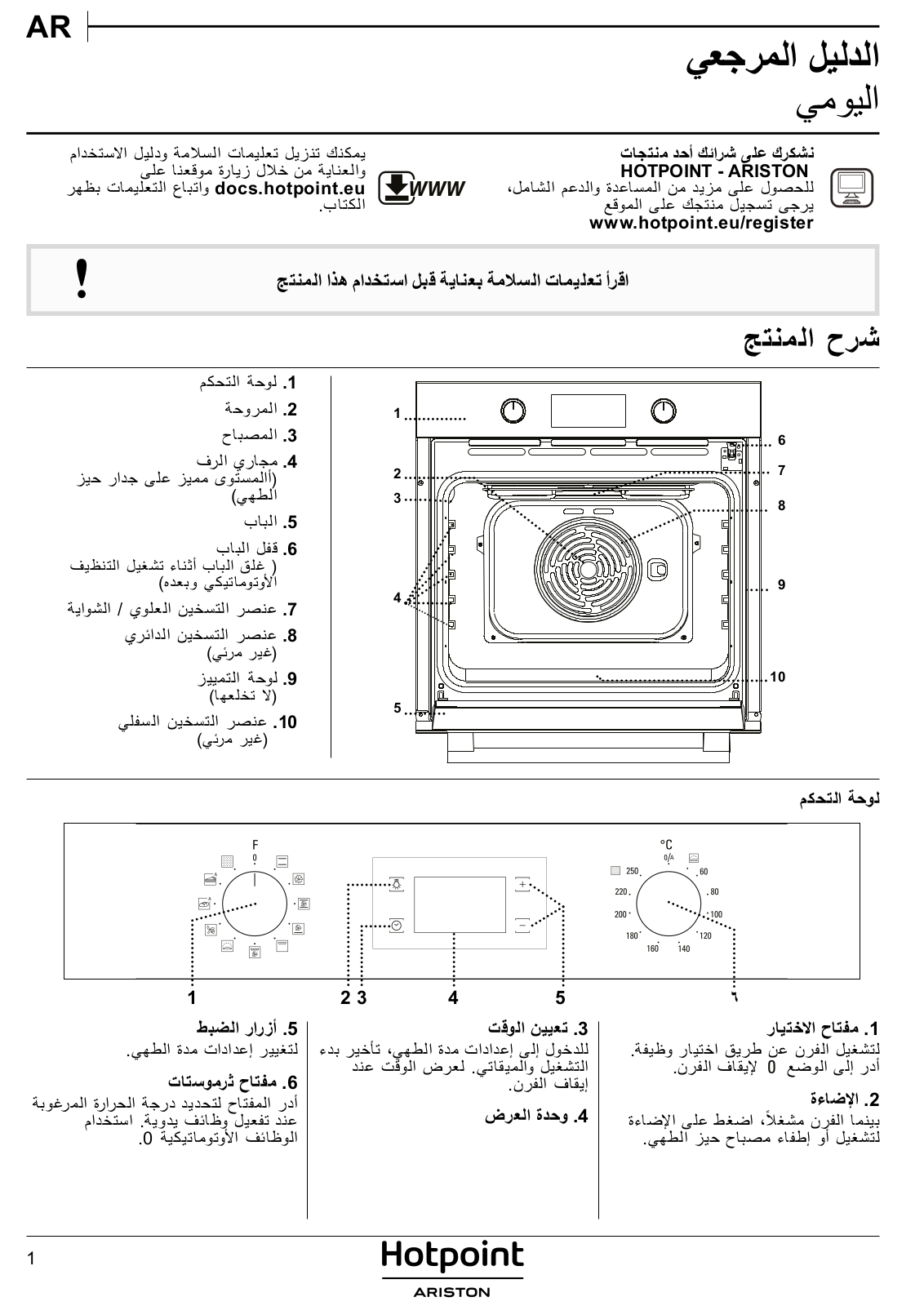 HOTPOINT/ARISTON FA5 841 P IX HA Daily Reference Guide