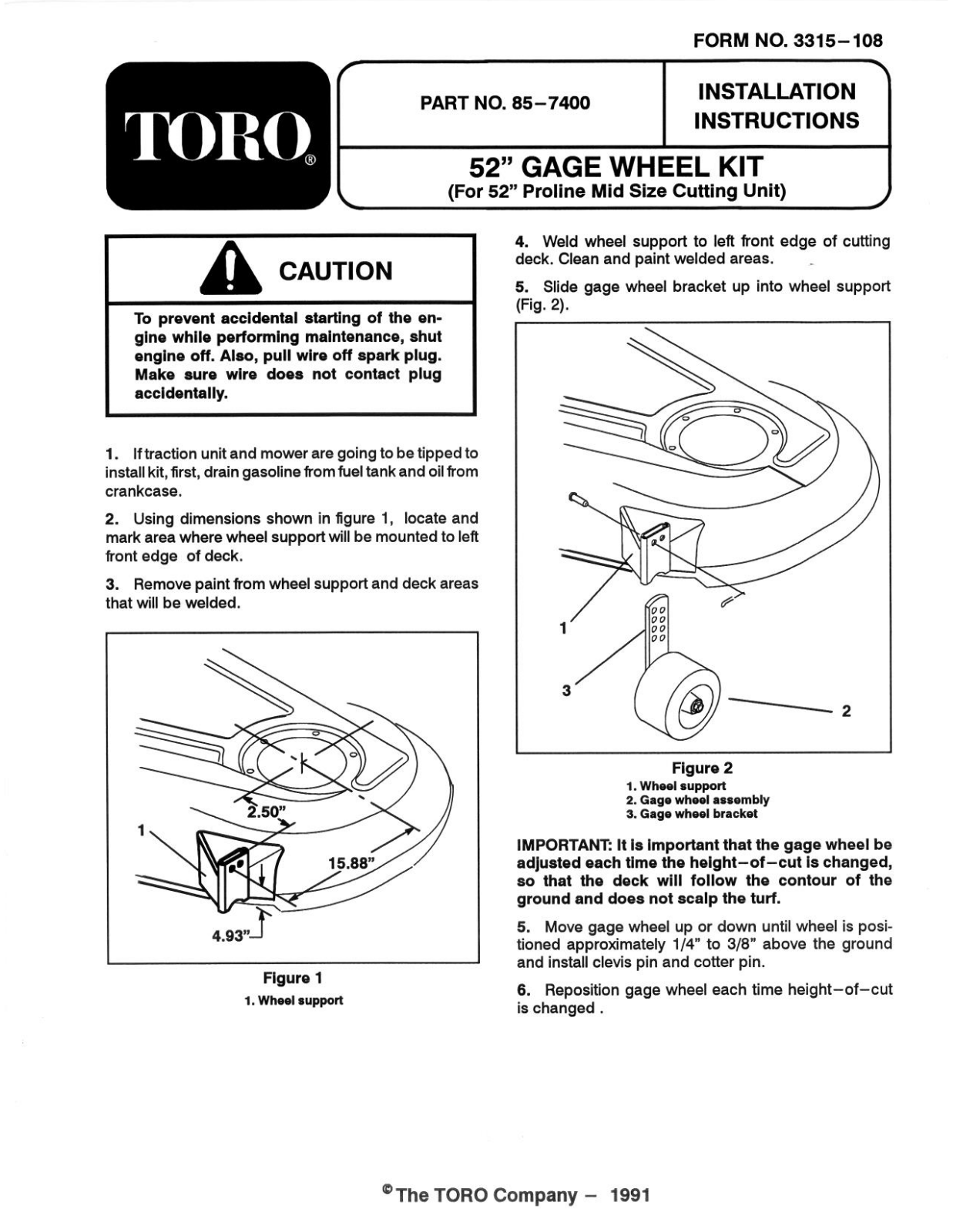 Toro 85-7400 Operator's Manual