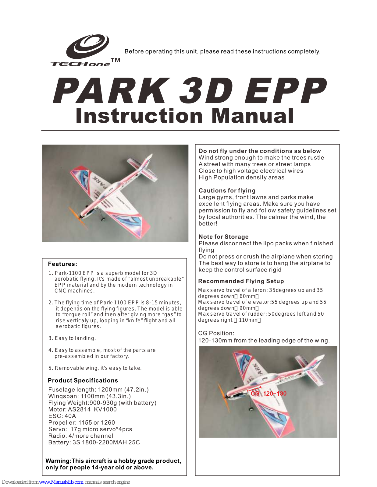 Techone Park-1100 EPP Instruction Manual