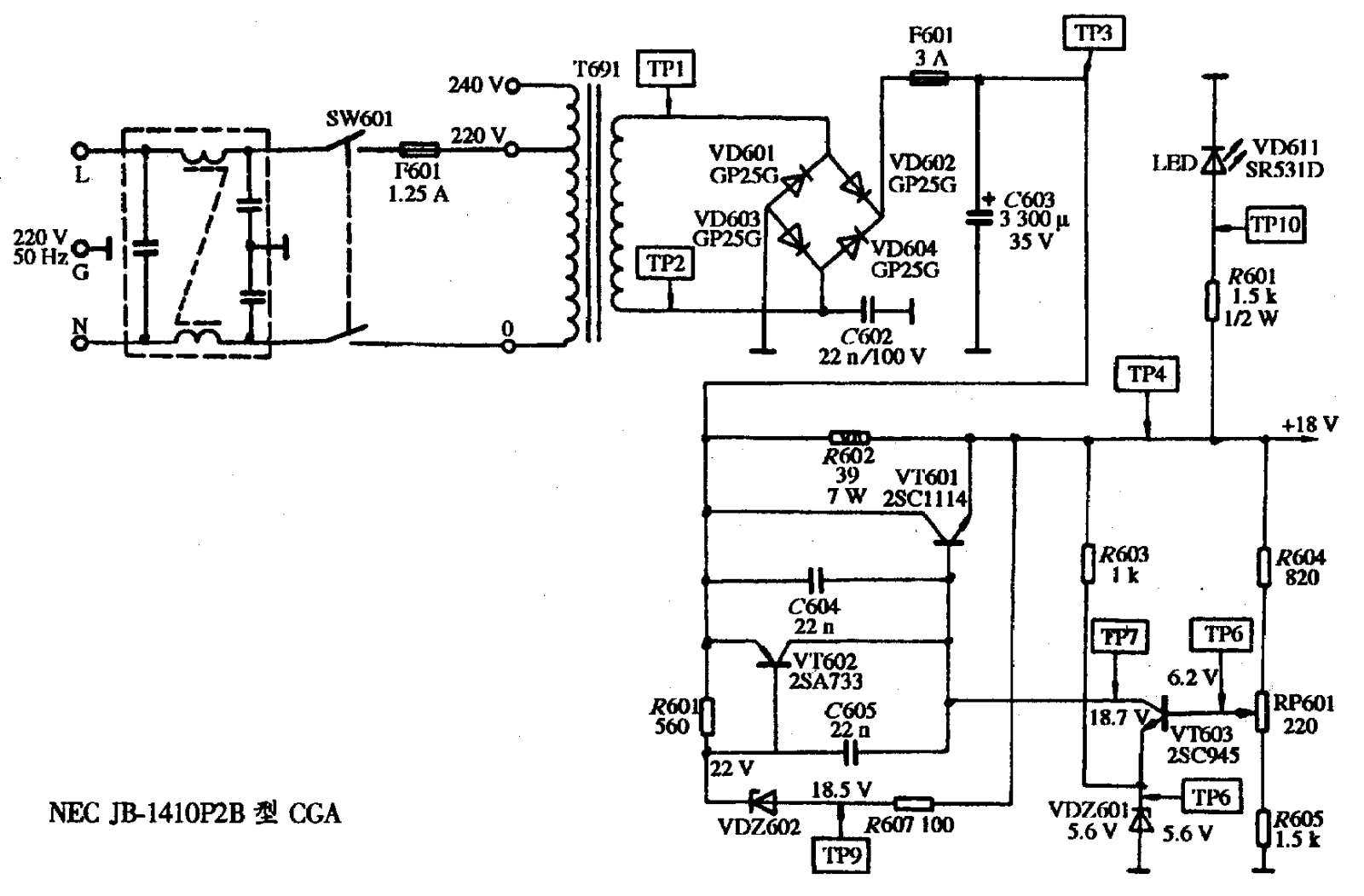 NEC JB1410P2B Schema