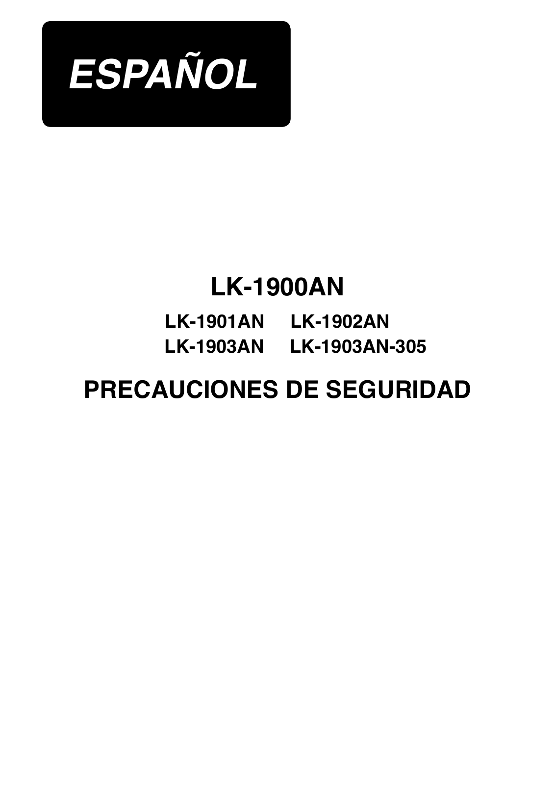 JUKI LK-1903AN-305, LK-1902AN, LK-1903AN, LK-1901AN, LK-1900AN Instruction Manual