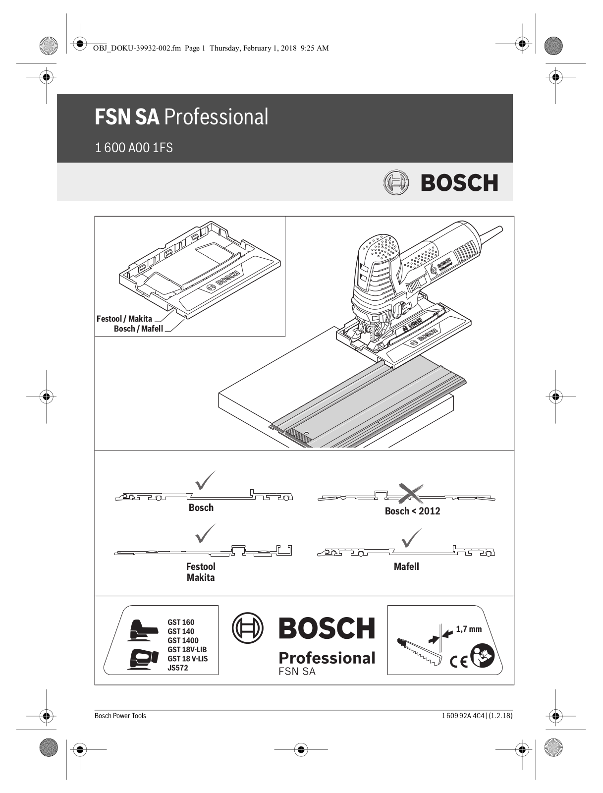 Bosch FSN SA User Manual