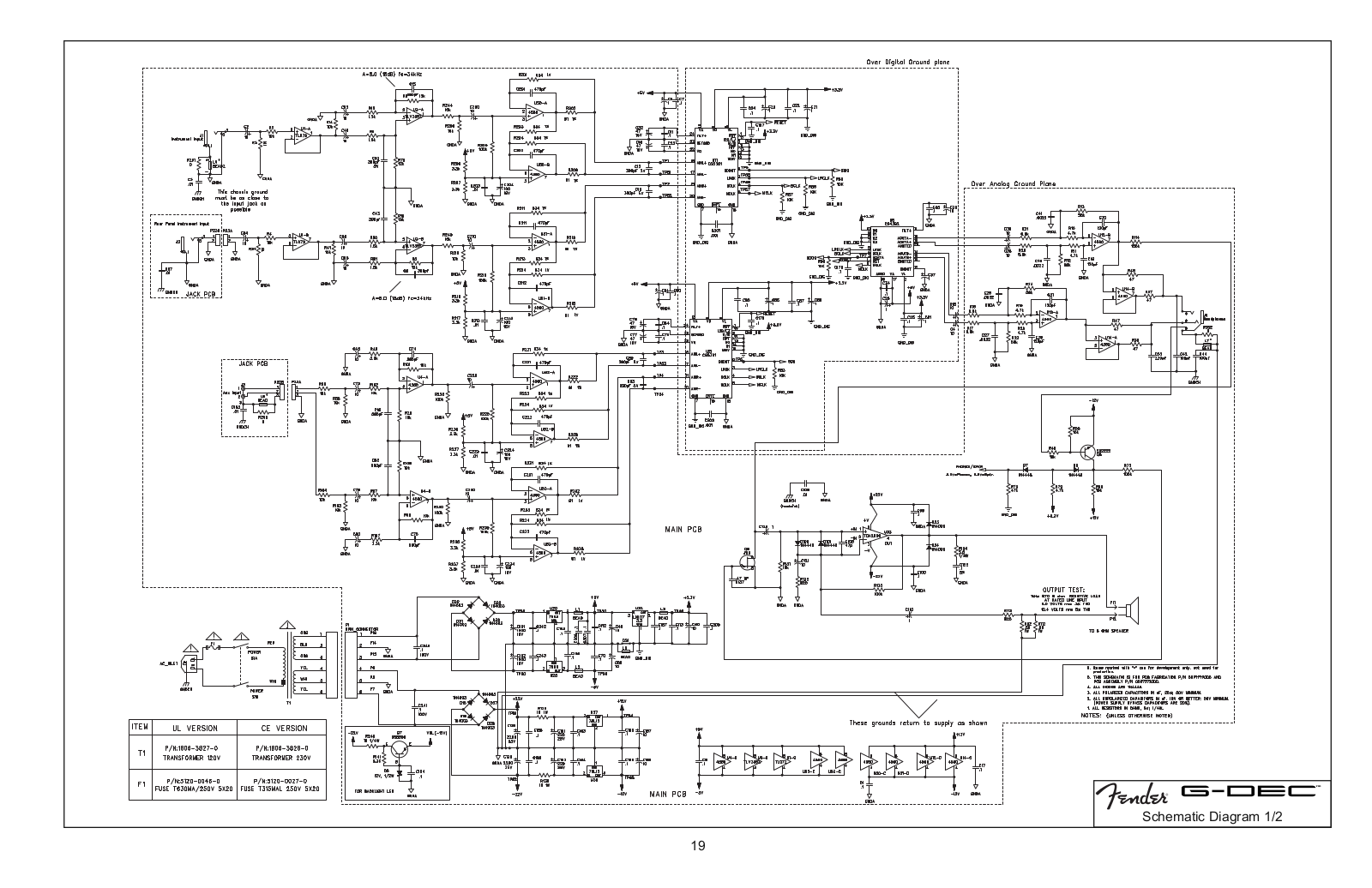 Fender G-DEC Schematic