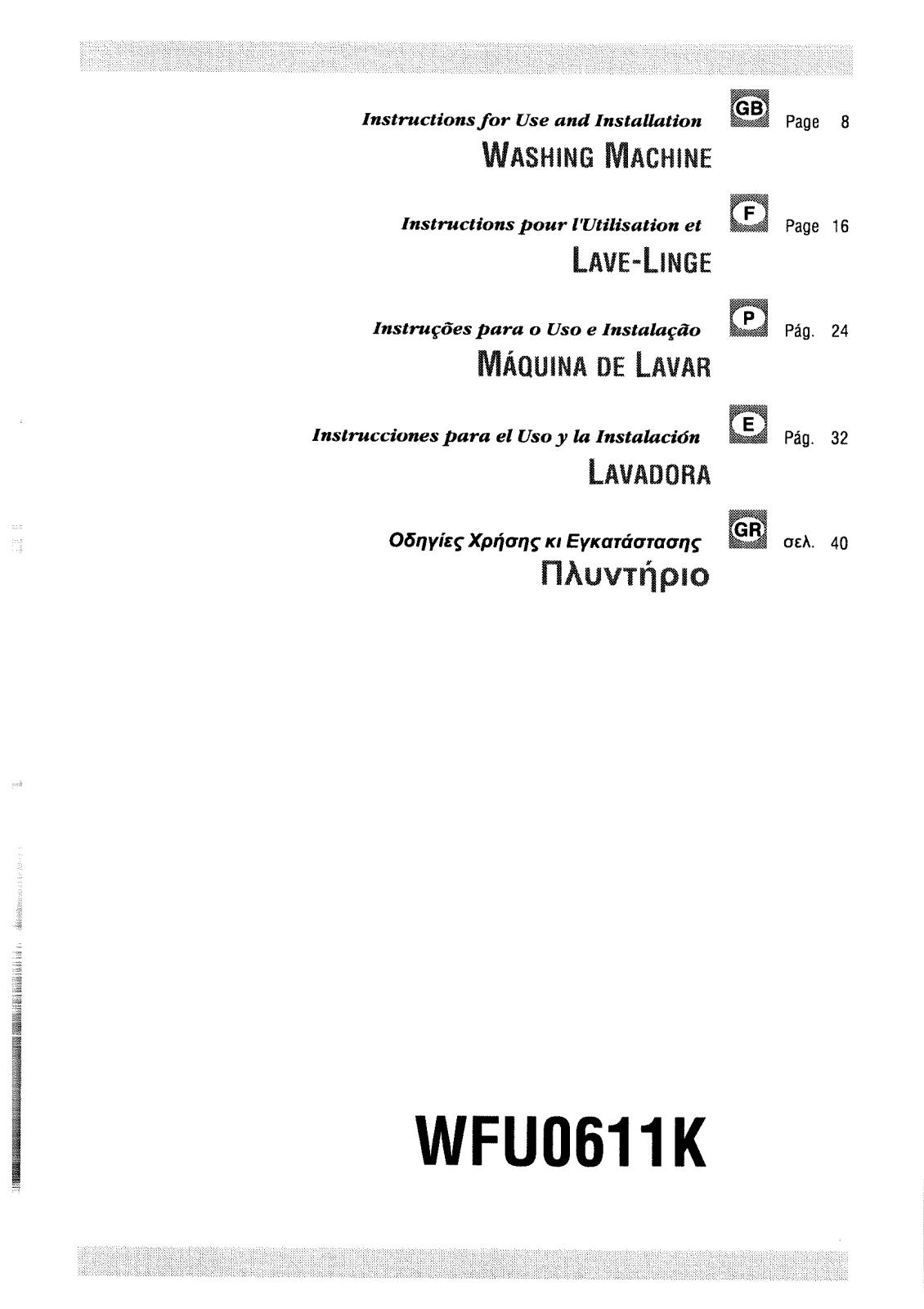 BRANDT WFU0611K User Manual