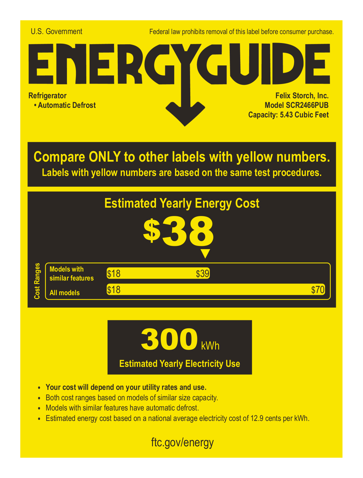 Summit SCR2466PUB Energy manual