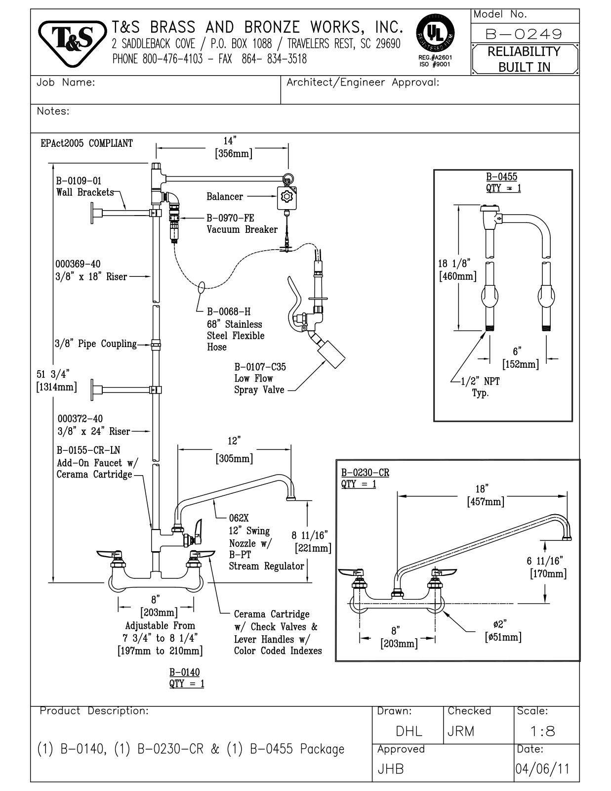 T&S Brass B-0249 User Manual