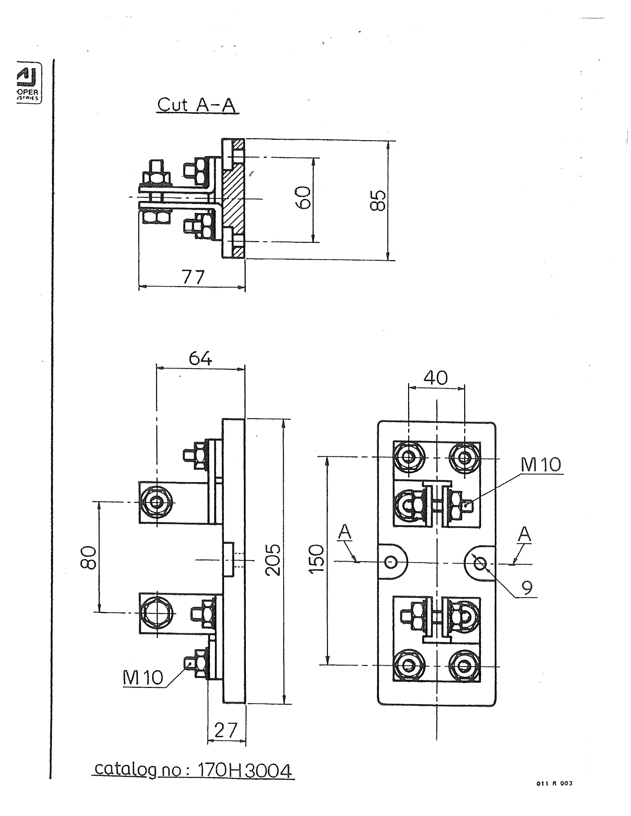 Bussmann 170H3004 Dimensional Sheet