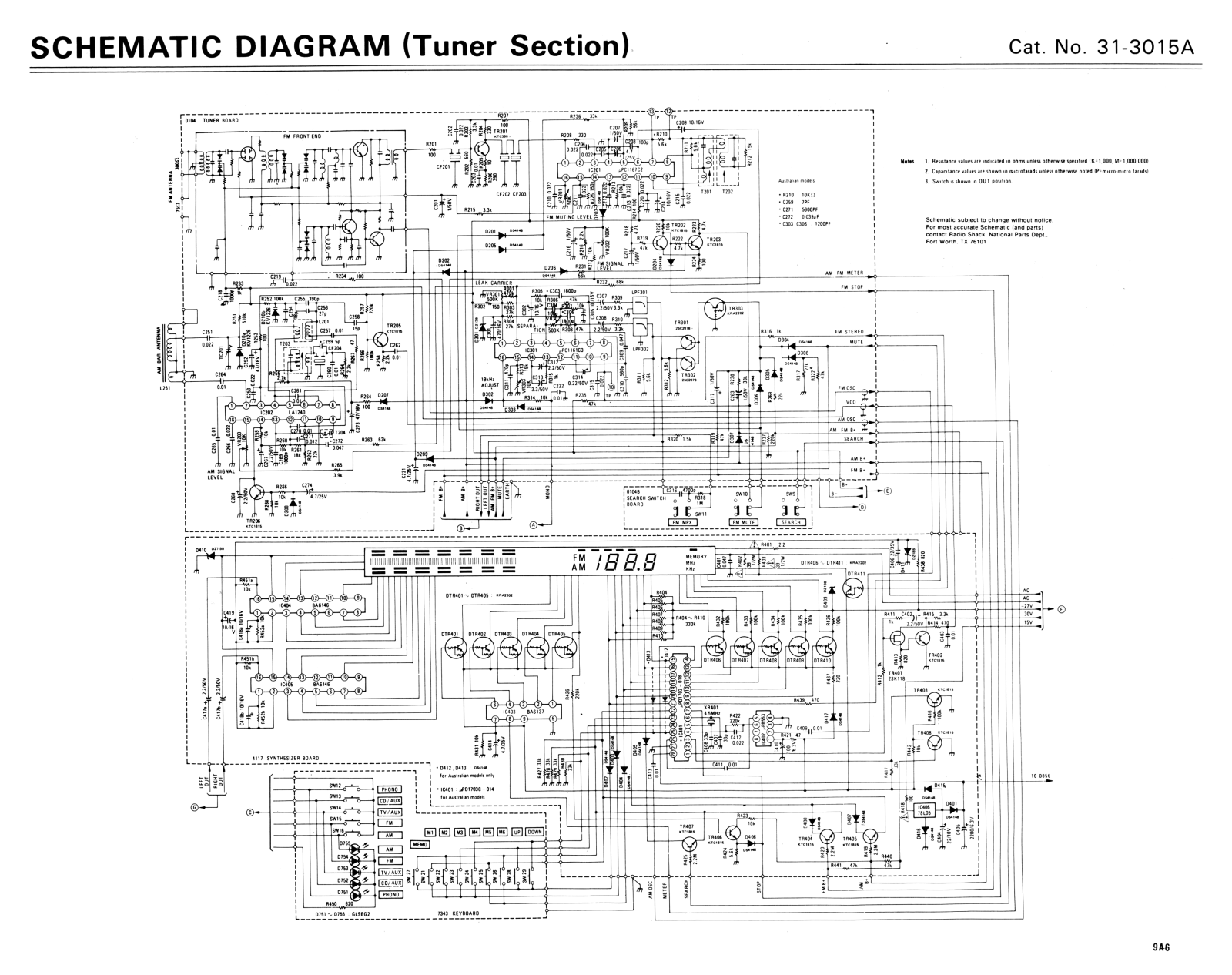 Realistic STA-2600 Schematic