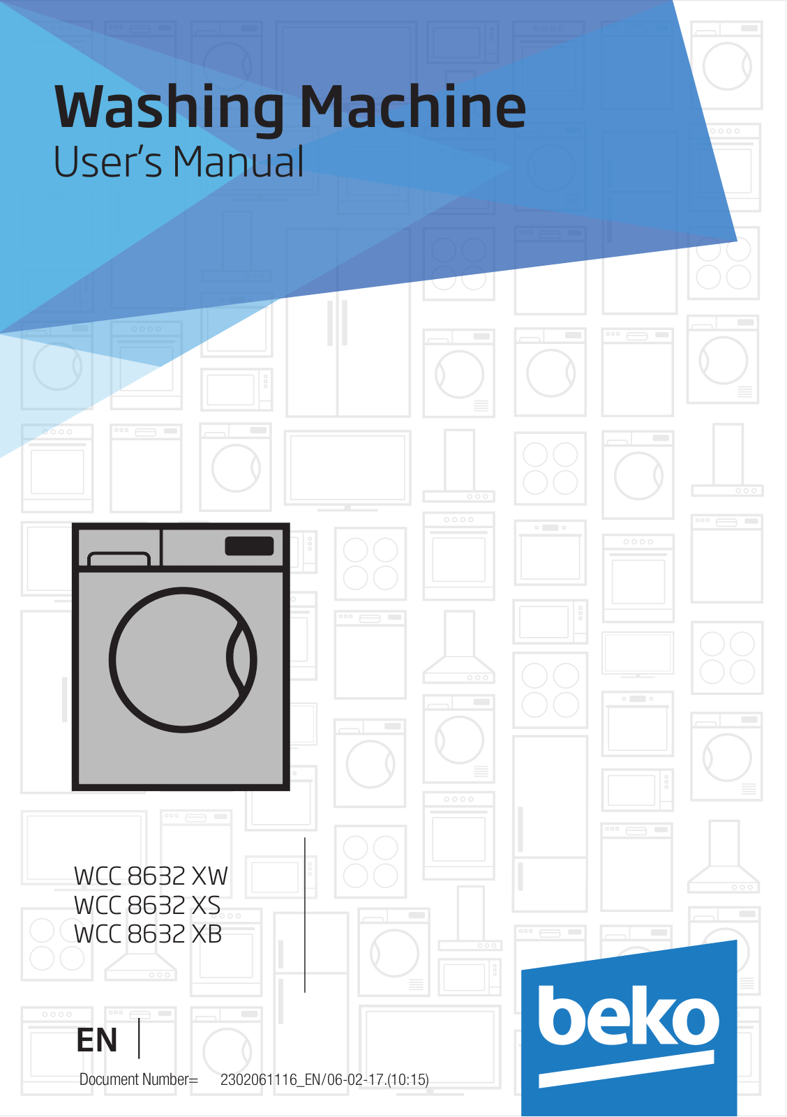 Beko WCC 8632 XW, WCC 8632 XS, WCC 8632 XB User manual