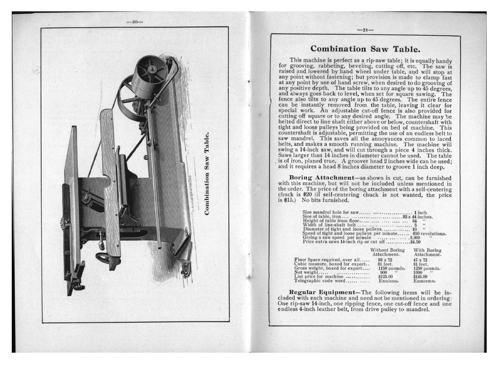 Crescent Machine 1904 - Crescent Combination Saw Table Table Saws - ManualMachine.com