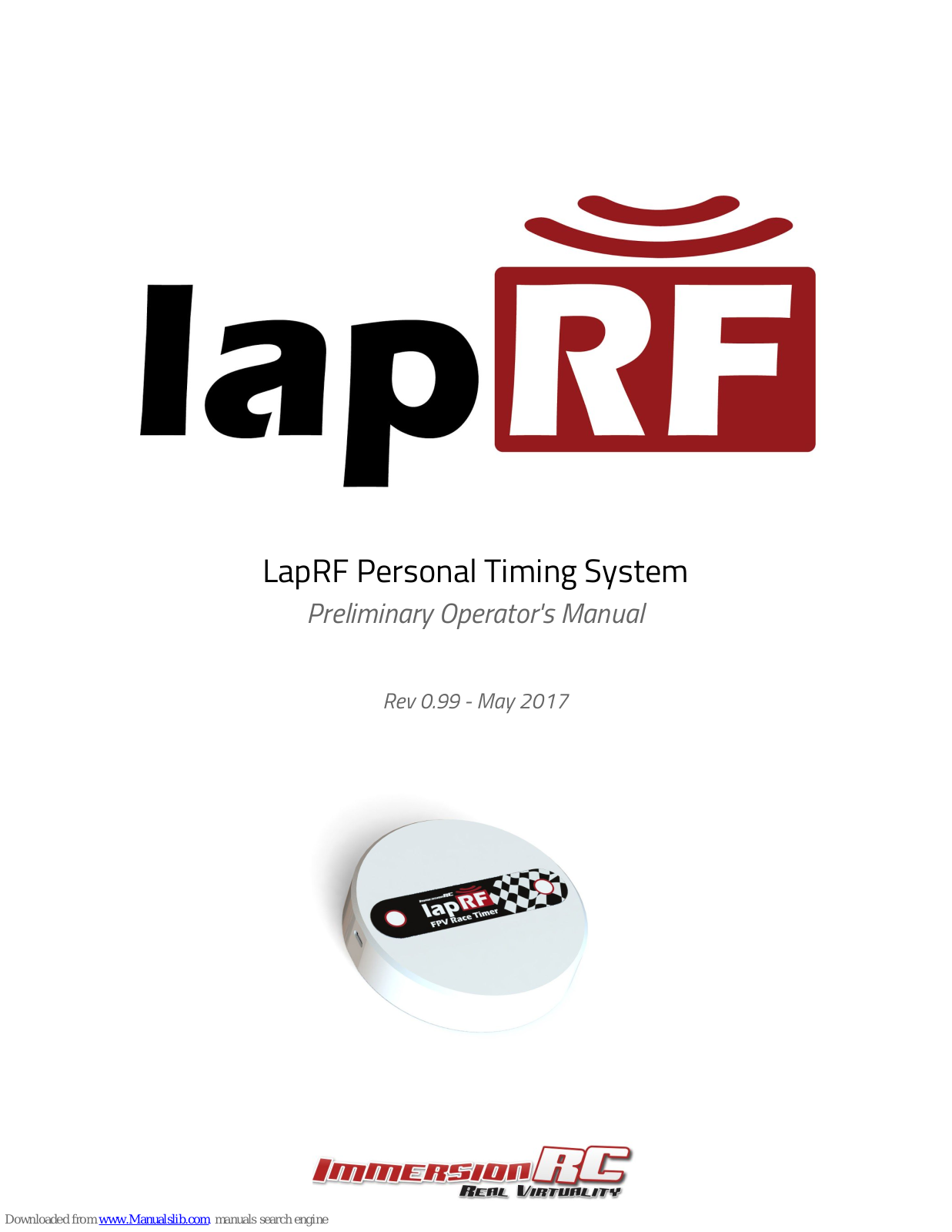 ImmersionRC LapRF Personal Edition Operator's Manual