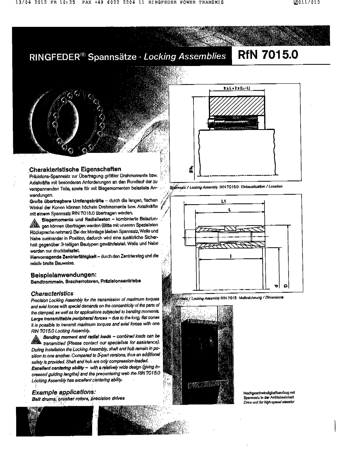 Datasheet RfN 7015.0 Datasheet (Ringfeder) - ManualMachine.com