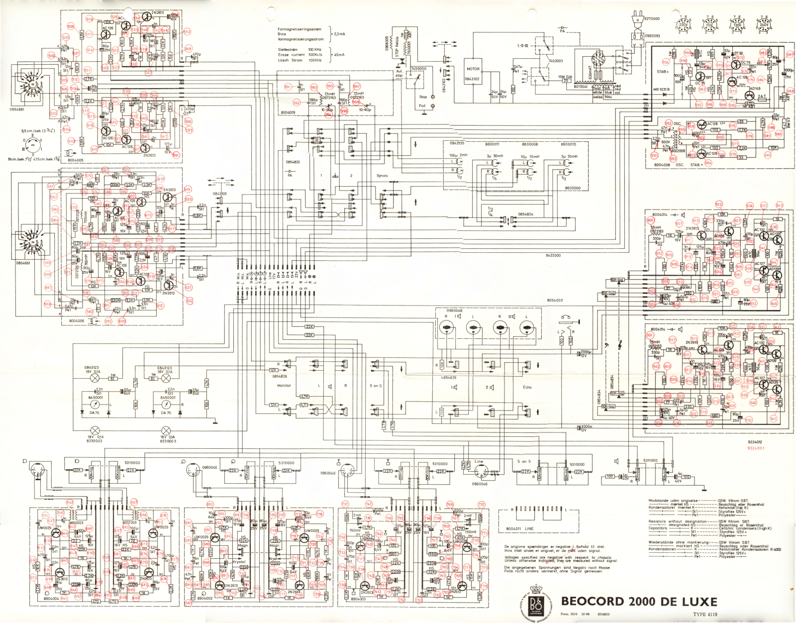 Bang Olufsen Beocord 2000 Del Schematic