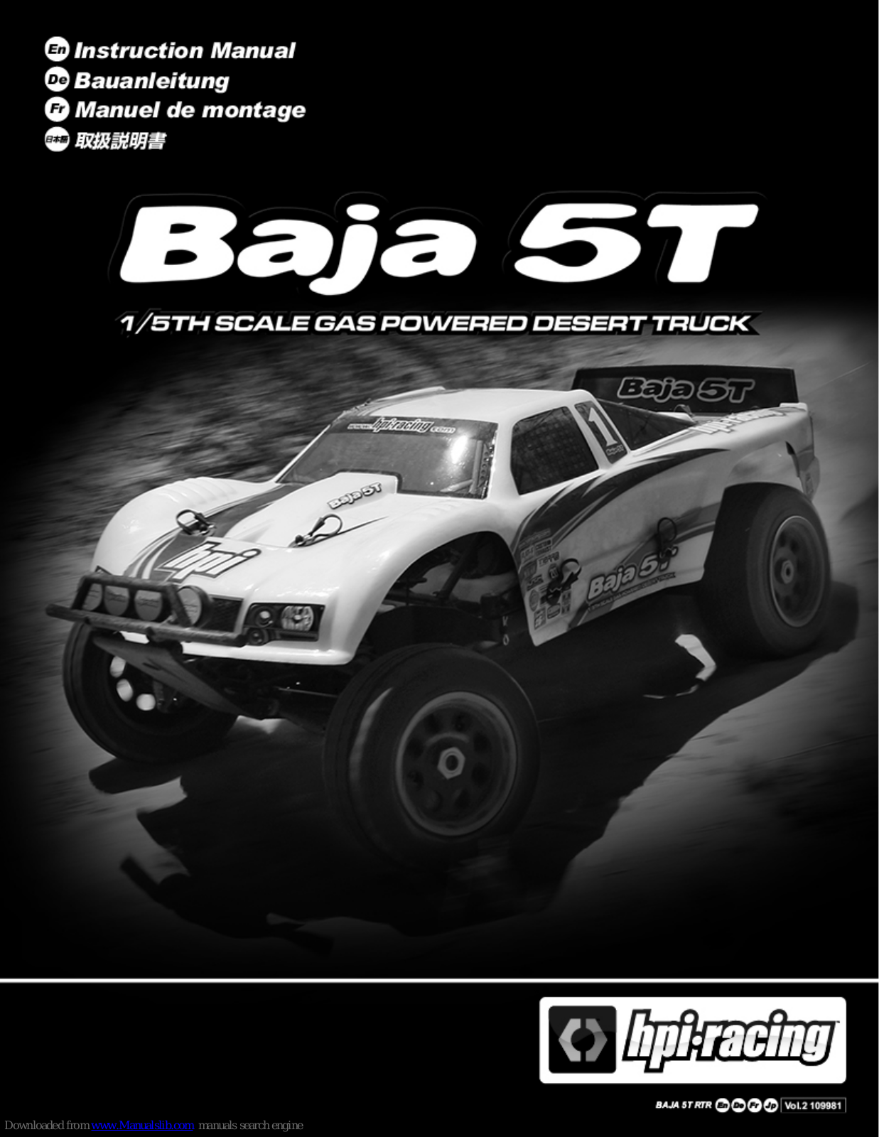 HPI Racing Baja 5T Instruction Manual