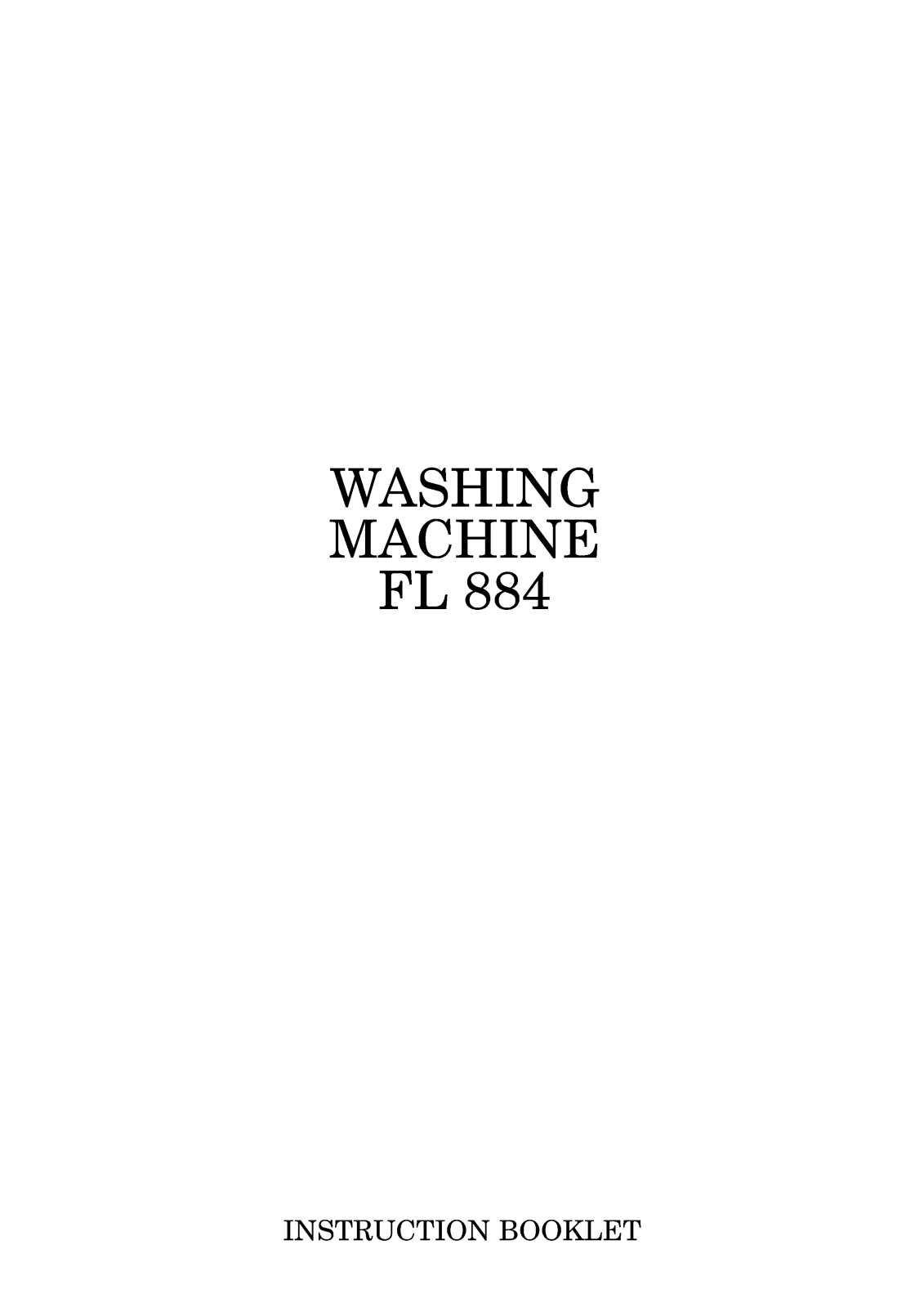 Zanussi FL884 User Manual